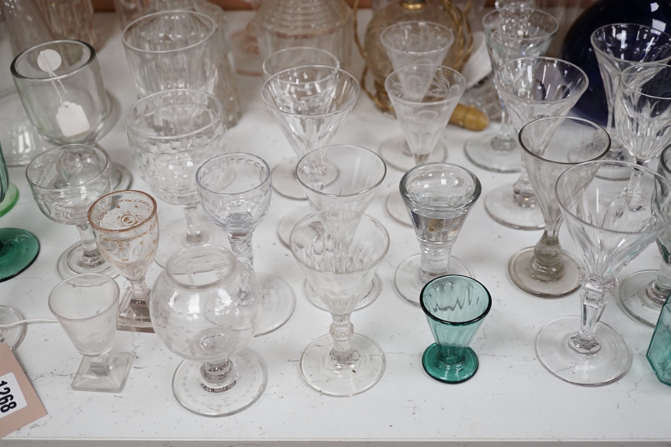 A mixed collection of 18th and 19th century glassware